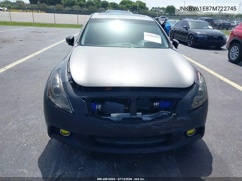 2007 Infiniti G35 Sport W/6-Speed Manual VIN: JNKBV61E87M722745 Lot: 45618302