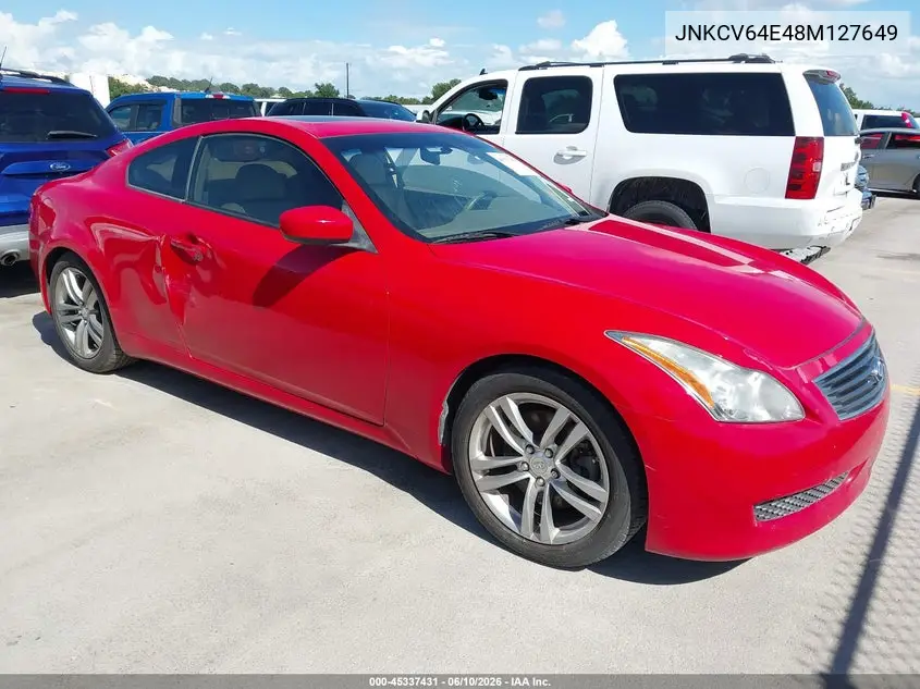 2008 Infiniti G37 Journey VIN: JNKCV64E48M127649 Lot: 45337431