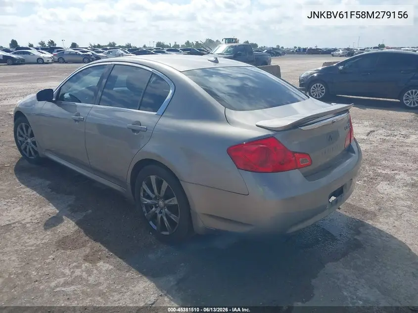 2008 Infiniti G35X VIN: JNKBV61F58M279156 Lot: 45381510
