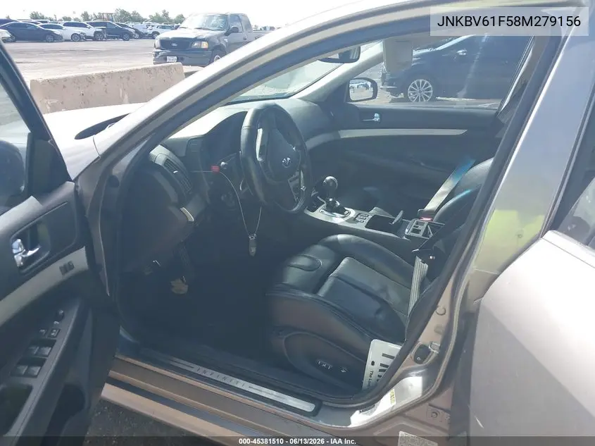 2008 Infiniti G35X VIN: JNKBV61F58M279156 Lot: 45381510