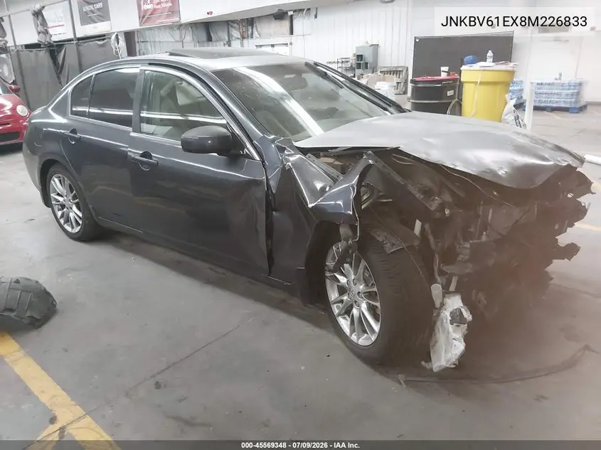 2008 Infiniti G35 Journey VIN: JNKBV61EX8M226833 Lot: 45569348