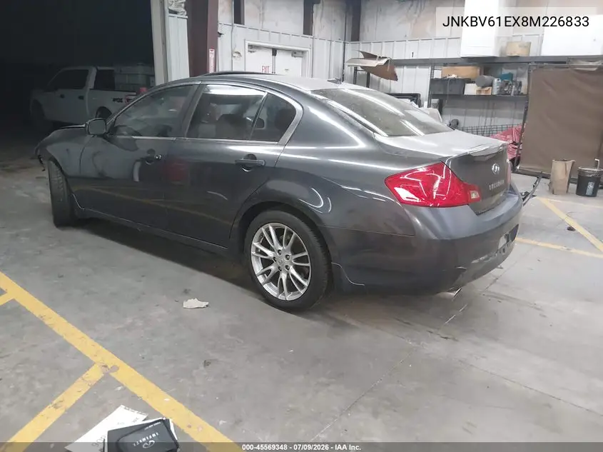 2008 Infiniti G35 Journey VIN: JNKBV61EX8M226833 Lot: 45569348