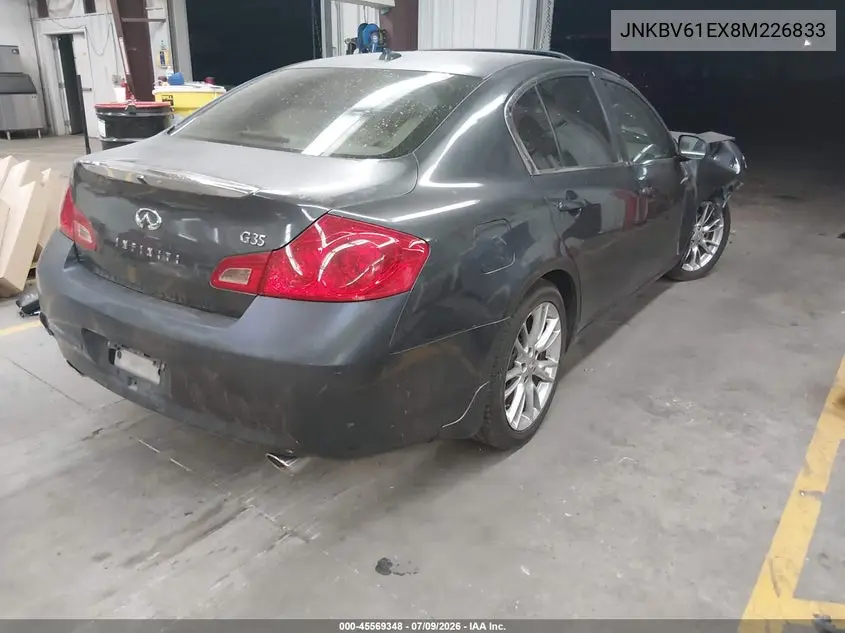 2008 Infiniti G35 Journey VIN: JNKBV61EX8M226833 Lot: 45569348