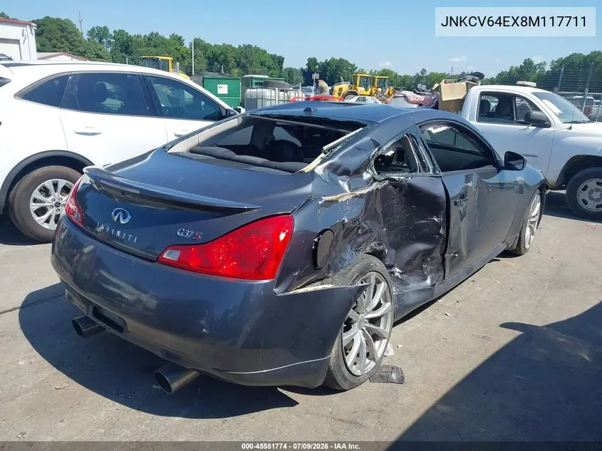 2008 Infiniti G37 Sport VIN: JNKCV64EX8M117711 Lot: 45581774