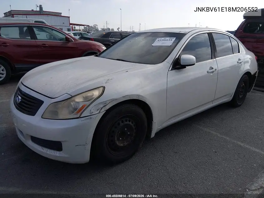 2008 Infiniti G35 Journey VIN: JNKBV61E18M206552 Lot: 45586614
