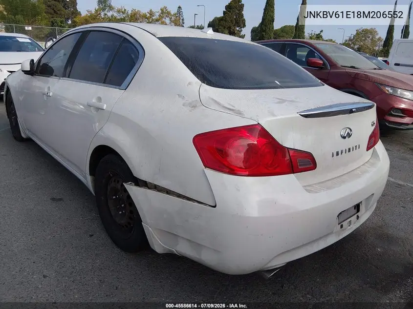2008 Infiniti G35 Journey VIN: JNKBV61E18M206552 Lot: 45586614