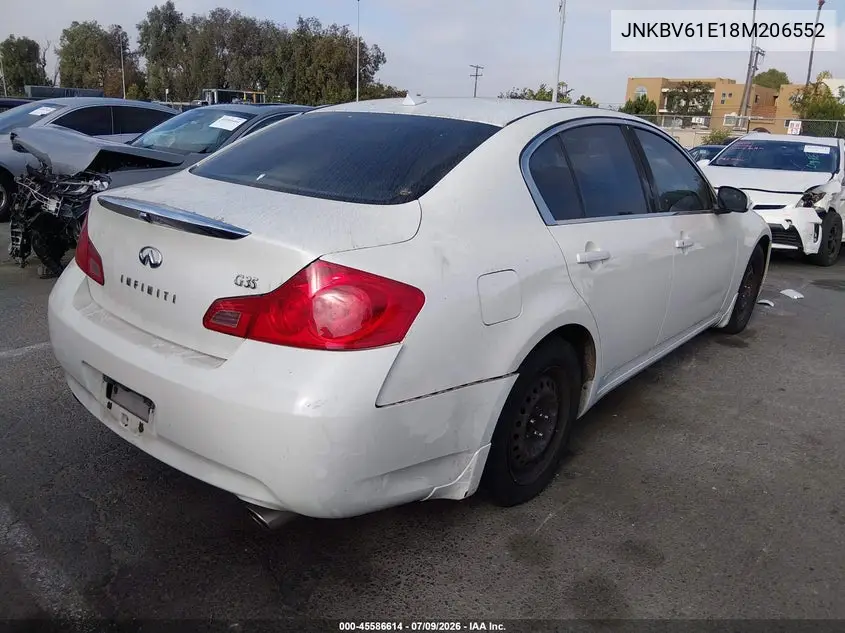 2008 Infiniti G35 Journey VIN: JNKBV61E18M206552 Lot: 45586614