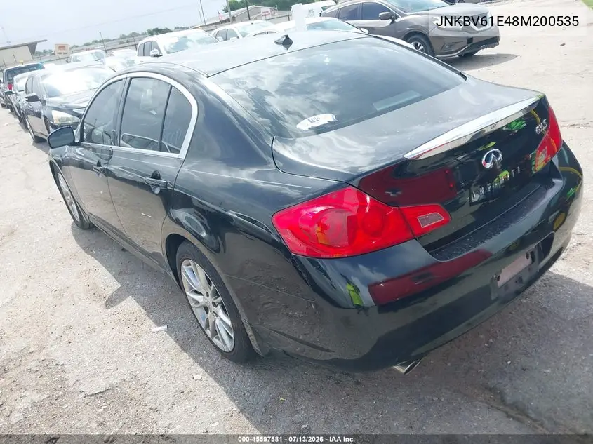 2008 Infiniti G35 Journey VIN: JNKBV61E48M200535 Lot: 45597581