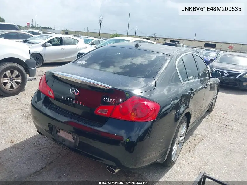 2008 Infiniti G35 Journey VIN: JNKBV61E48M200535 Lot: 45597581