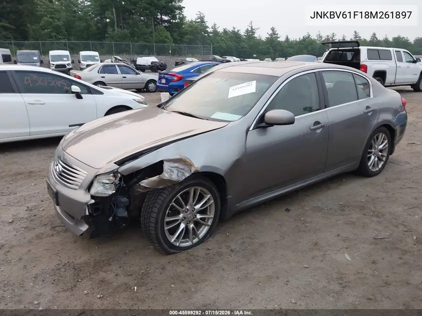 2008 Infiniti G35X VIN: JNKBV61F18M261897 Lot: 45599292
