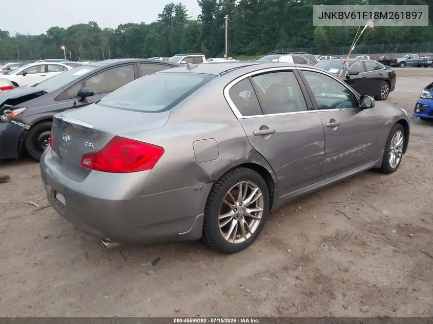 2008 Infiniti G35X VIN: JNKBV61F18M261897 Lot: 45599292