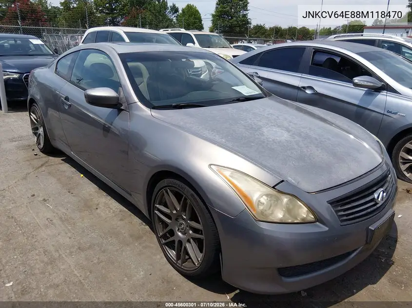 2008 Infiniti G37 Journey VIN: JNKCV64E88M118470 Lot: 45600301