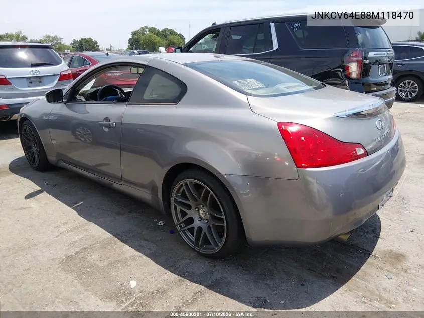 2008 Infiniti G37 Journey VIN: JNKCV64E88M118470 Lot: 45600301