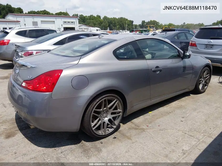 2008 Infiniti G37 Journey VIN: JNKCV64E88M118470 Lot: 45600301