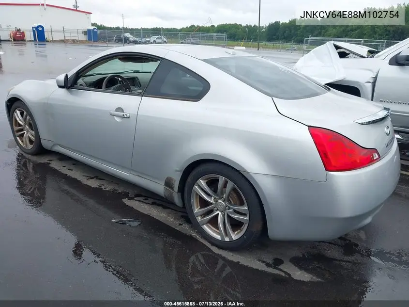 2008 Infiniti G37 Journey VIN: JNKCV64E88M102754 Lot: 45615868