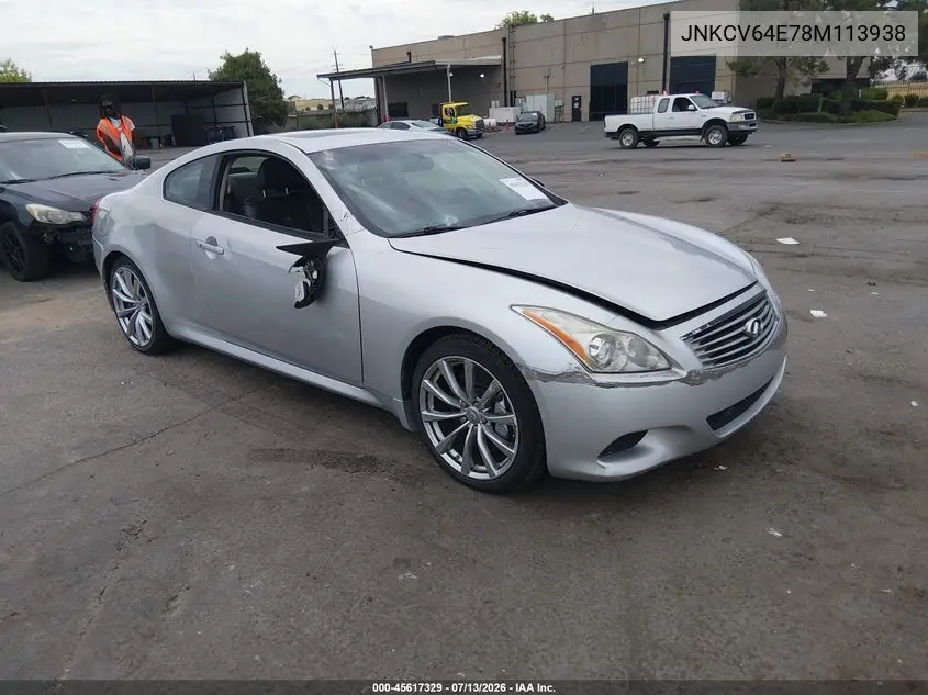 2008 Infiniti G37 Journey VIN: JNKCV64E78M113938 Lot: 45617329
