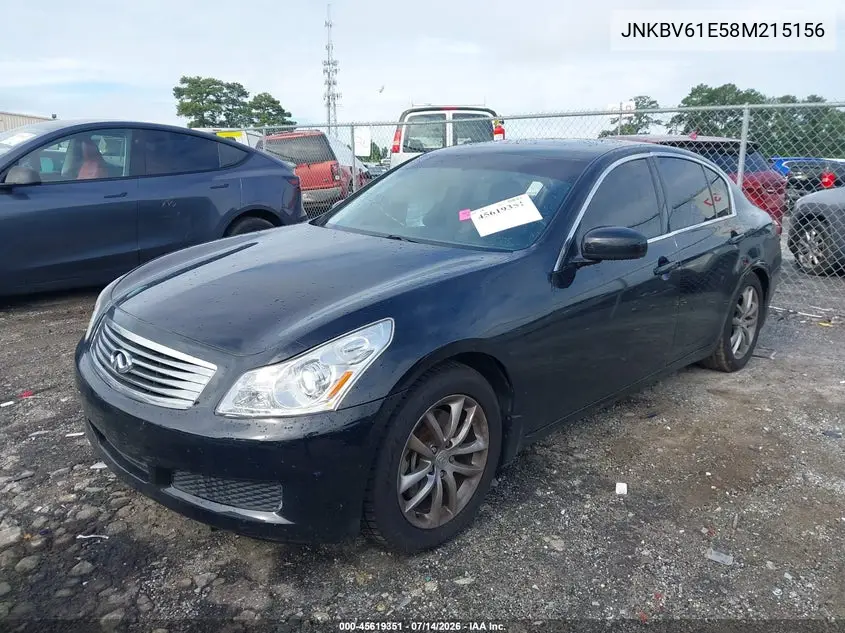 2008 Infiniti G35 Journey VIN: JNKBV61E58M215156 Lot: 45619351