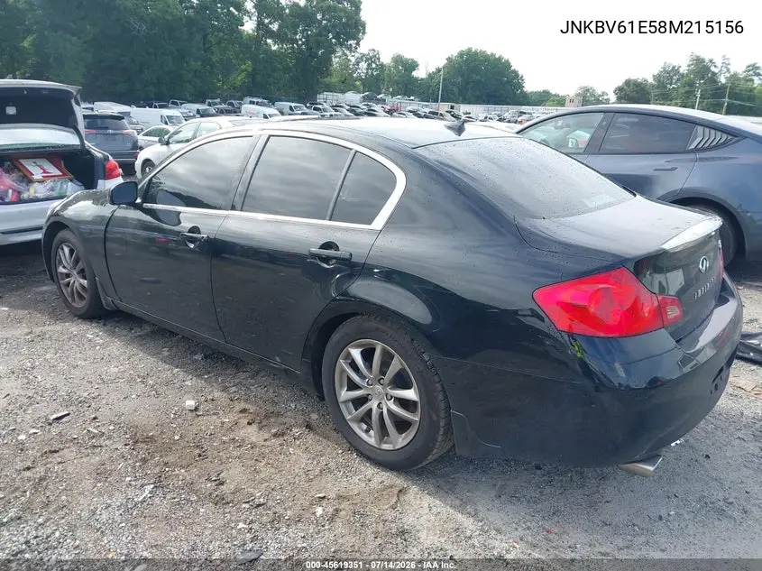 2008 Infiniti G35 Journey VIN: JNKBV61E58M215156 Lot: 45619351