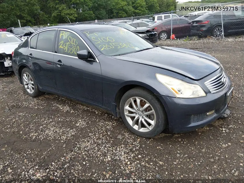 2009 Infiniti G37X VIN: JNKCV61F29M359715 Lot: 45487074