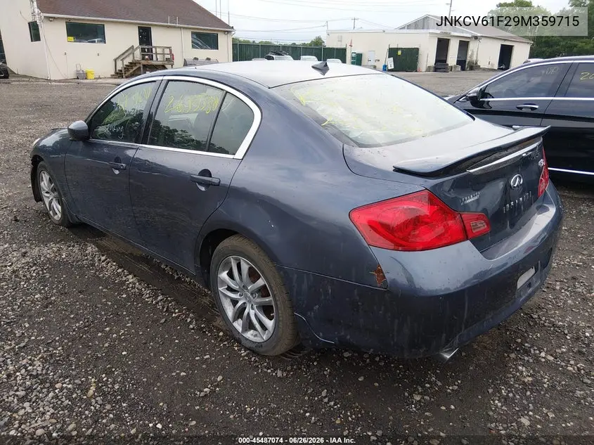 2009 Infiniti G37X VIN: JNKCV61F29M359715 Lot: 45487074