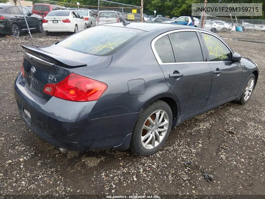 2009 Infiniti G37X VIN: JNKCV61F29M359715 Lot: 45487074