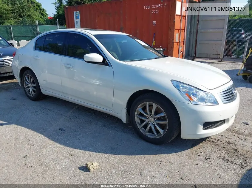 2009 Infiniti G37X VIN: JNKCV61F19M351377 Lot: 45625110