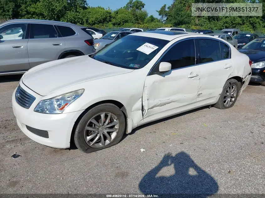 2009 Infiniti G37X VIN: JNKCV61F19M351377 Lot: 45625110
