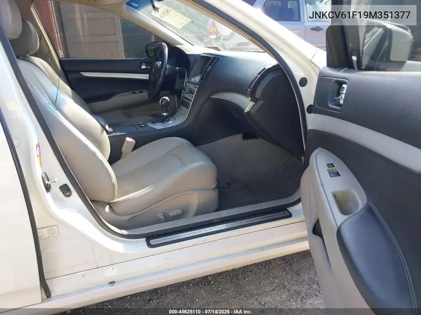 2009 Infiniti G37X VIN: JNKCV61F19M351377 Lot: 45625110