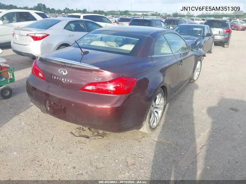 2010 Infiniti G37 VIN: JN1CV6FE5AM351309 Lot: 45336603