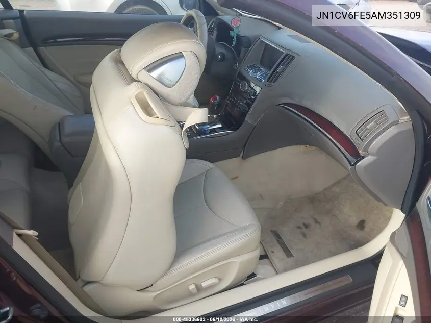 2010 Infiniti G37 VIN: JN1CV6FE5AM351309 Lot: 45336603