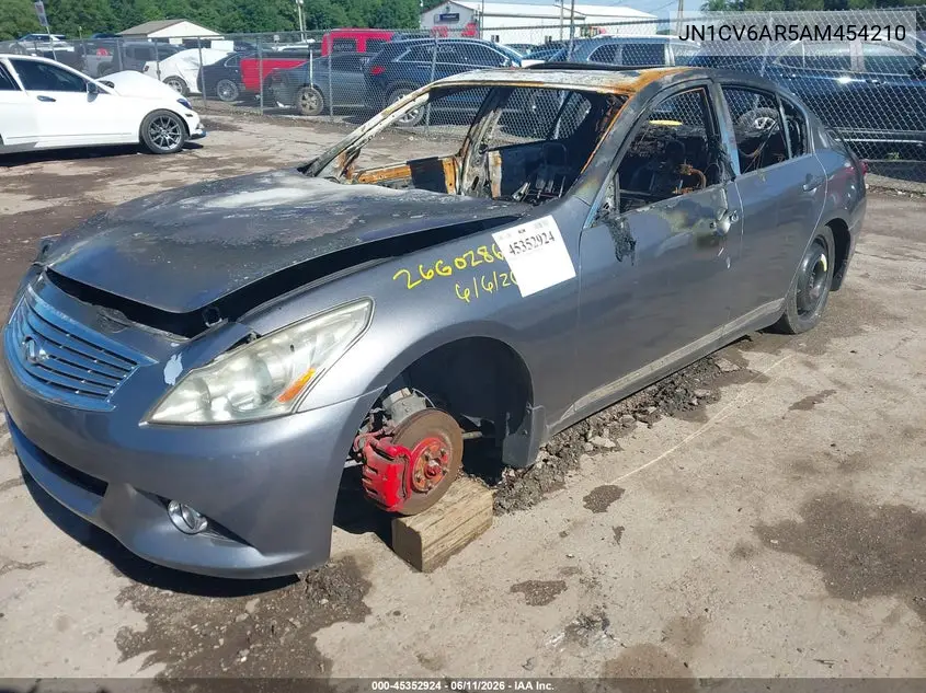 2010 Infiniti G37X VIN: JN1CV6AR5AM454210 Lot: 45352924