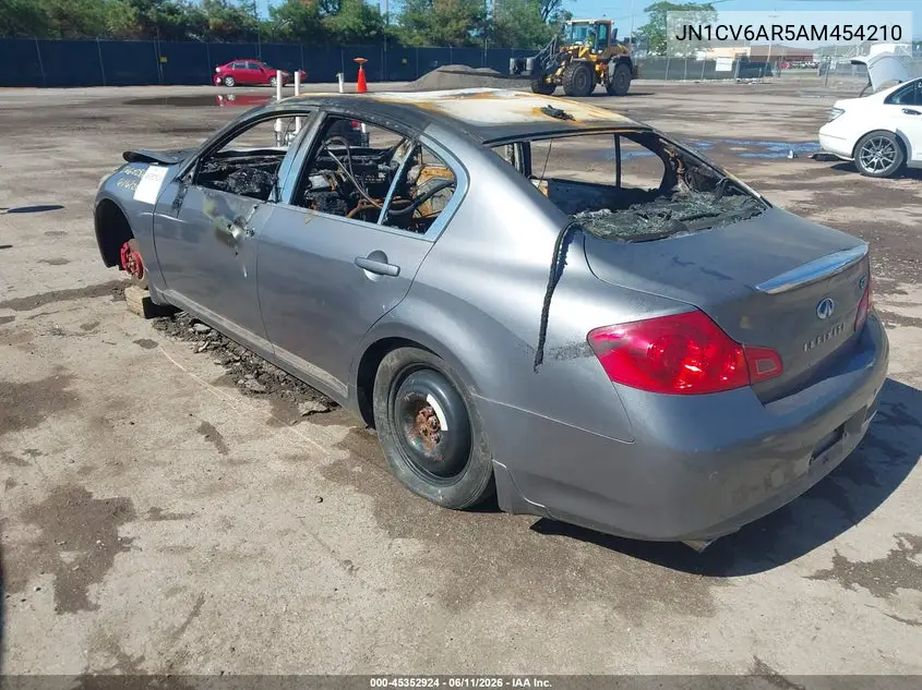 2010 Infiniti G37X VIN: JN1CV6AR5AM454210 Lot: 45352924