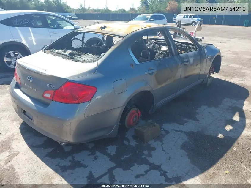 2010 Infiniti G37X VIN: JN1CV6AR5AM454210 Lot: 45352924