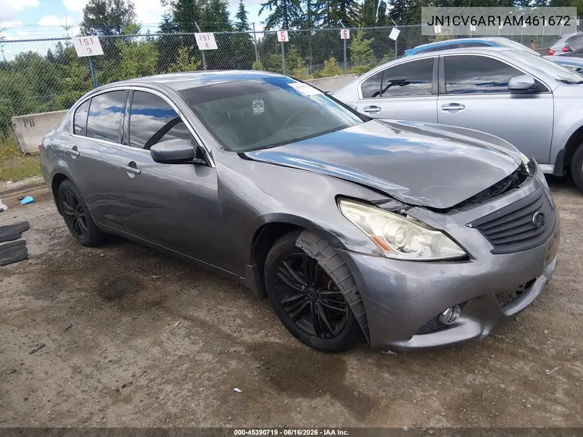 2010 Infiniti G37X VIN: JN1CV6AR1AM461672 Lot: 45390719