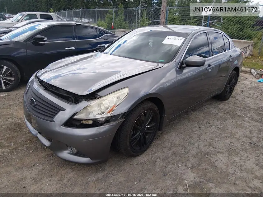 2010 Infiniti G37X VIN: JN1CV6AR1AM461672 Lot: 45390719