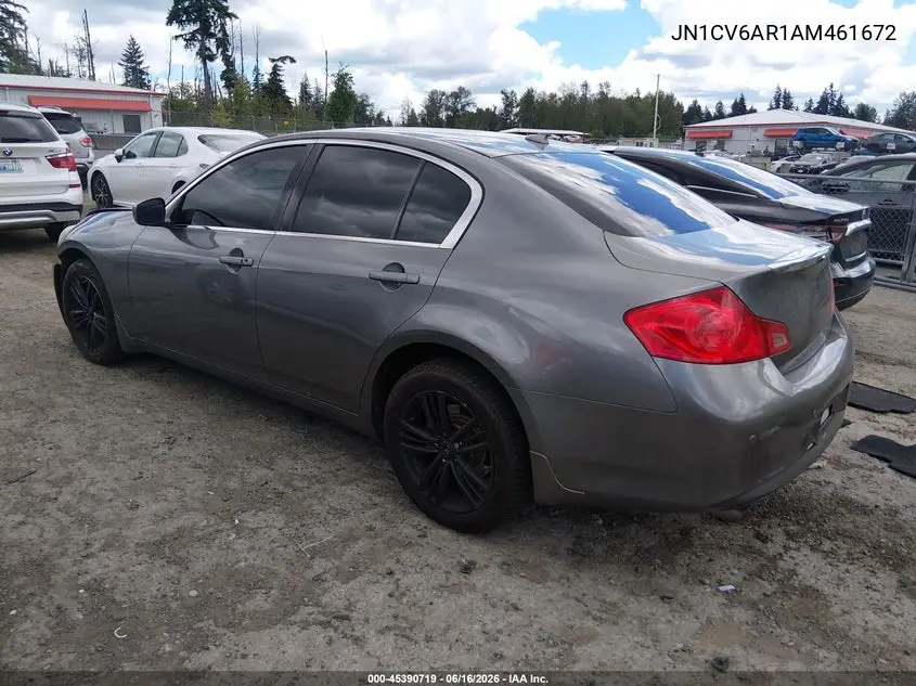 2010 Infiniti G37X VIN: JN1CV6AR1AM461672 Lot: 45390719