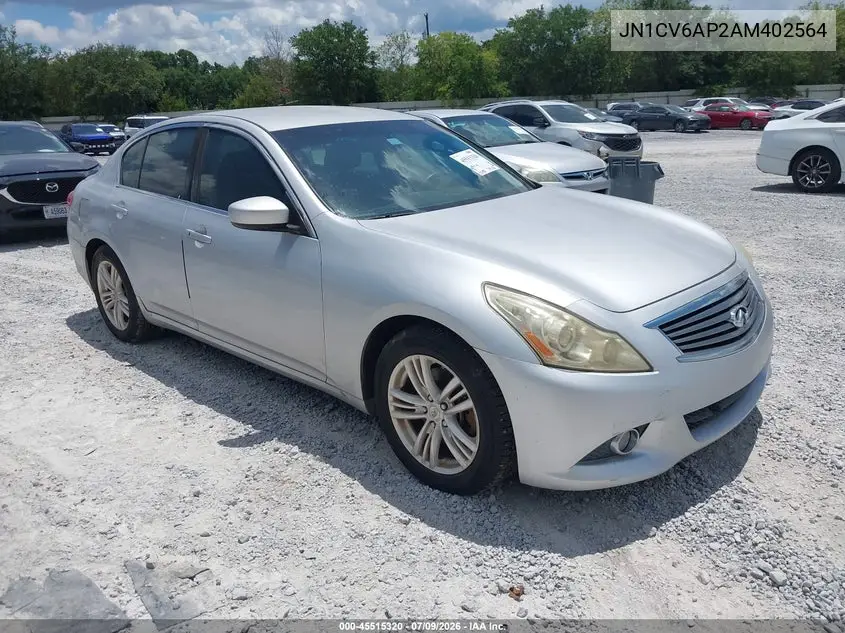 2010 Infiniti G37 Journey VIN: JN1CV6AP2AM402564 Lot: 45515320