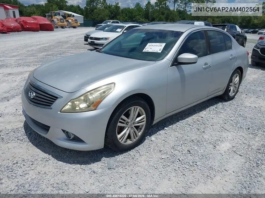 2010 Infiniti G37 Journey VIN: JN1CV6AP2AM402564 Lot: 45515320