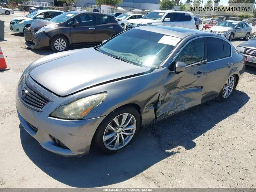 2010 Infiniti G37 Journey VIN: JN1CV6AP6AM403765 Lot: 45554832