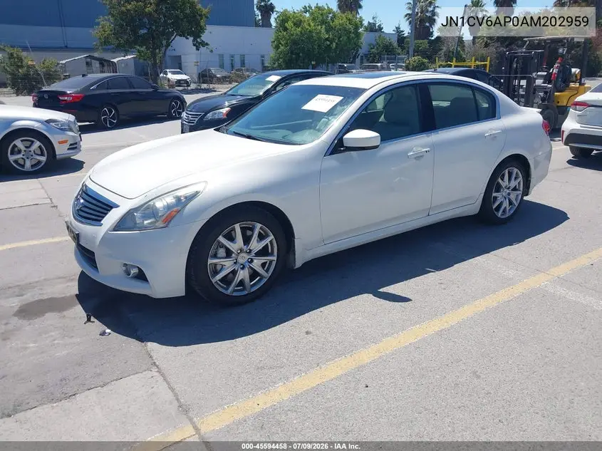 2010 Infiniti G37 S Sport VIN: JN1CV6AP0AM202959 Lot: 45594458