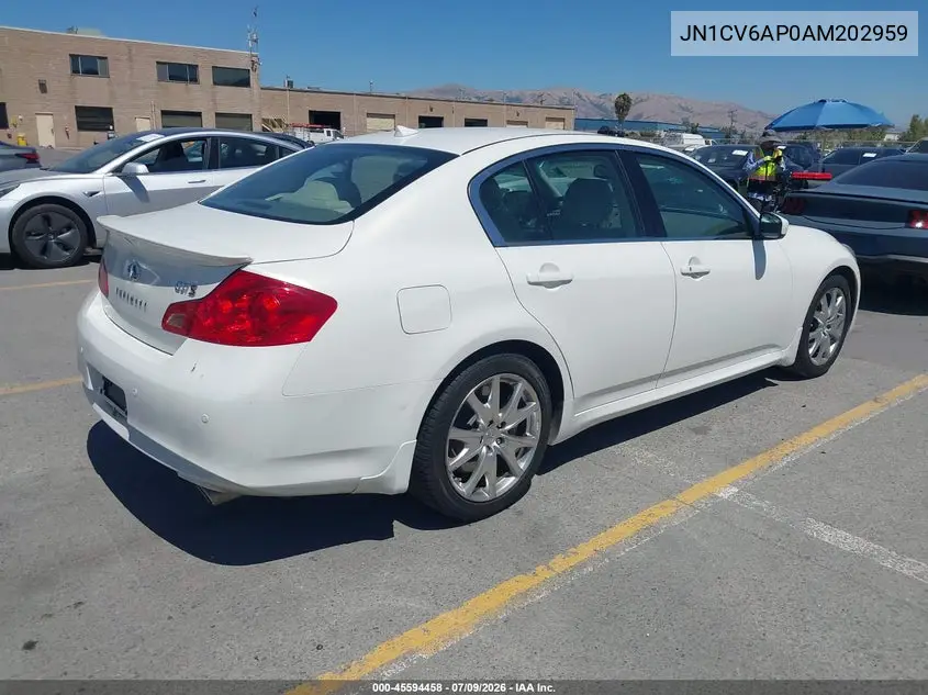 2010 Infiniti G37 S Sport VIN: JN1CV6AP0AM202959 Lot: 45594458