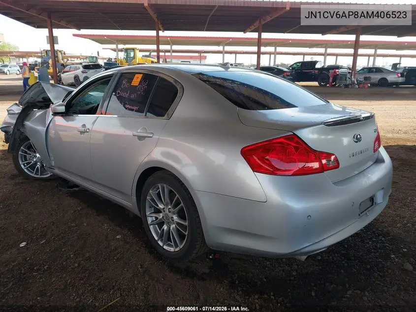 2010 Infiniti G37 Journey VIN: JN1CV6AP8AM406523 Lot: 45609061