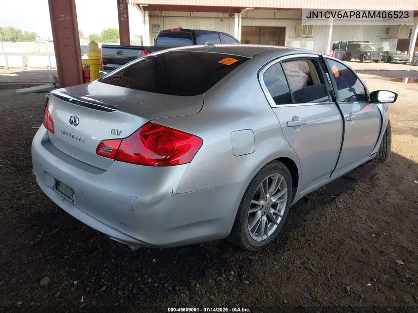 2010 Infiniti G37 Journey VIN: JN1CV6AP8AM406523 Lot: 45609061