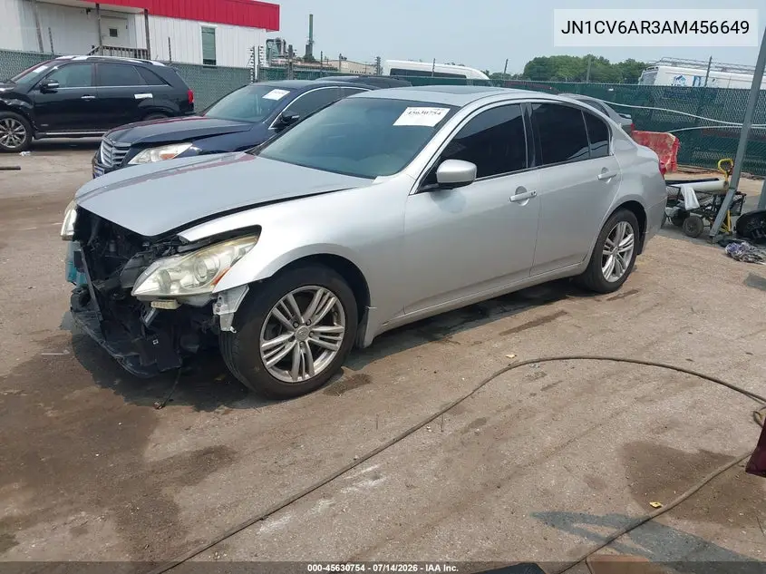 2010 Infiniti G37X VIN: JN1CV6AR3AM456649 Lot: 45630754