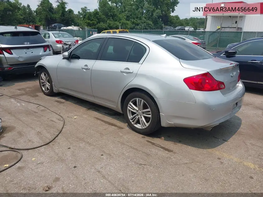 2010 Infiniti G37X VIN: JN1CV6AR3AM456649 Lot: 45630754