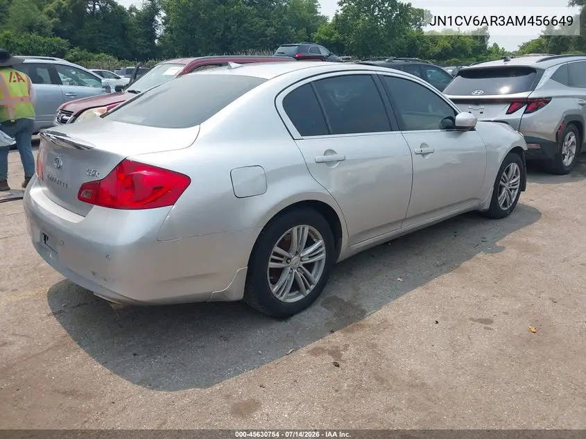 2010 Infiniti G37X VIN: JN1CV6AR3AM456649 Lot: 45630754