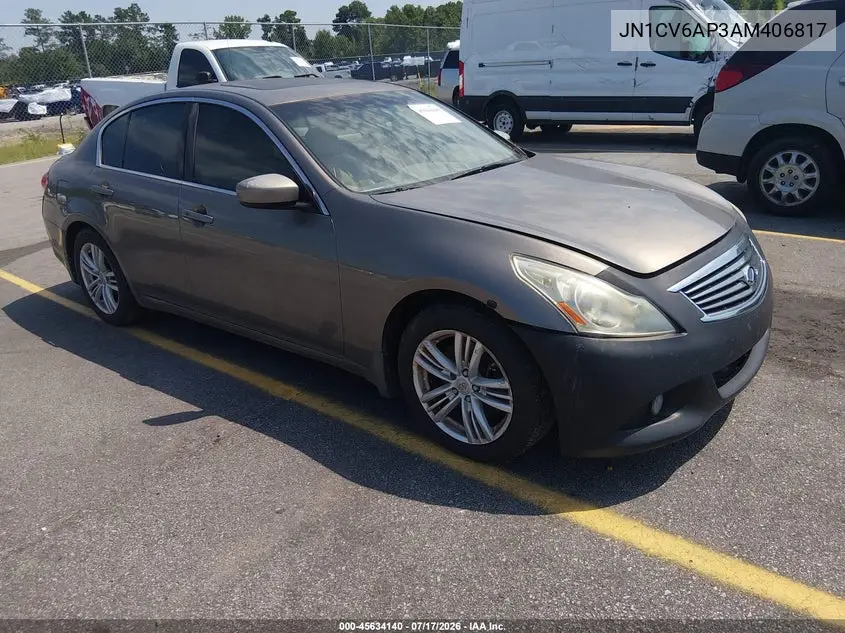 2010 Infiniti G37 Journey VIN: JN1CV6AP3AM406817 Lot: 45634140
