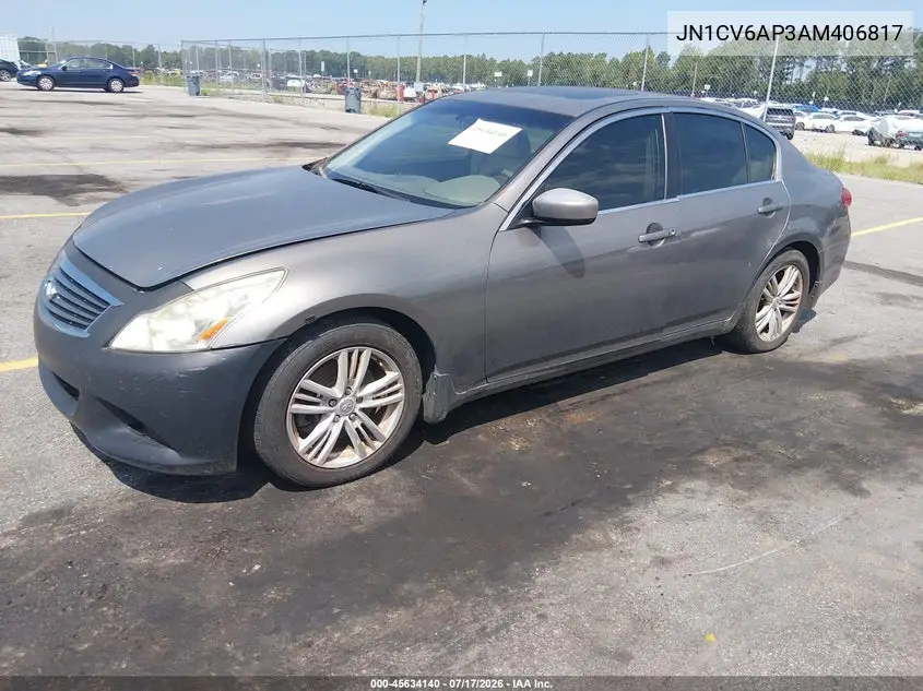 2010 Infiniti G37 Journey VIN: JN1CV6AP3AM406817 Lot: 45634140