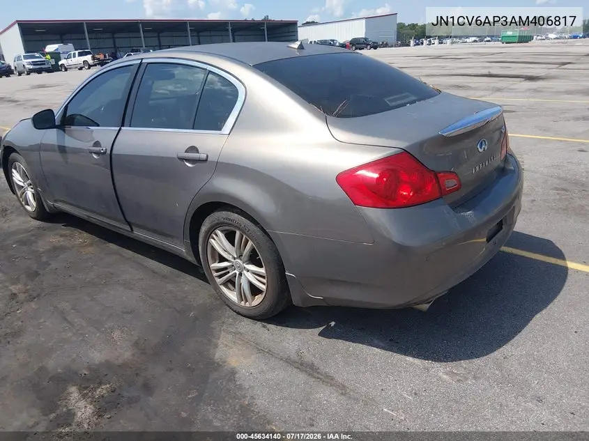 2010 Infiniti G37 Journey VIN: JN1CV6AP3AM406817 Lot: 45634140