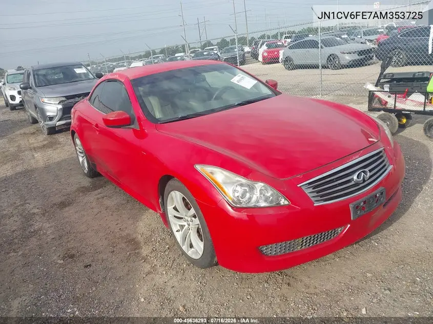2010 Infiniti G37 VIN: JN1CV6FE7AM353725 Lot: 45636293